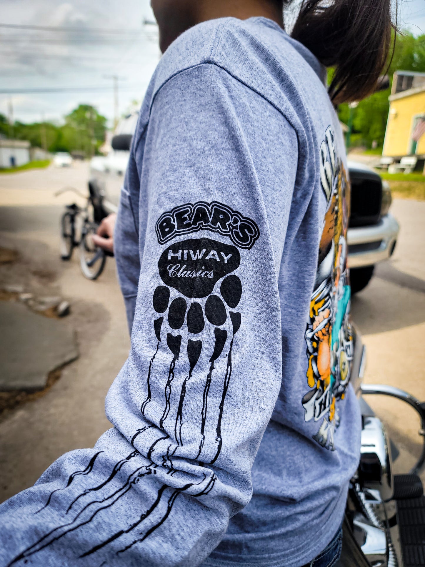 Honey Bear Grey Long Sleeve Pocket Shirt